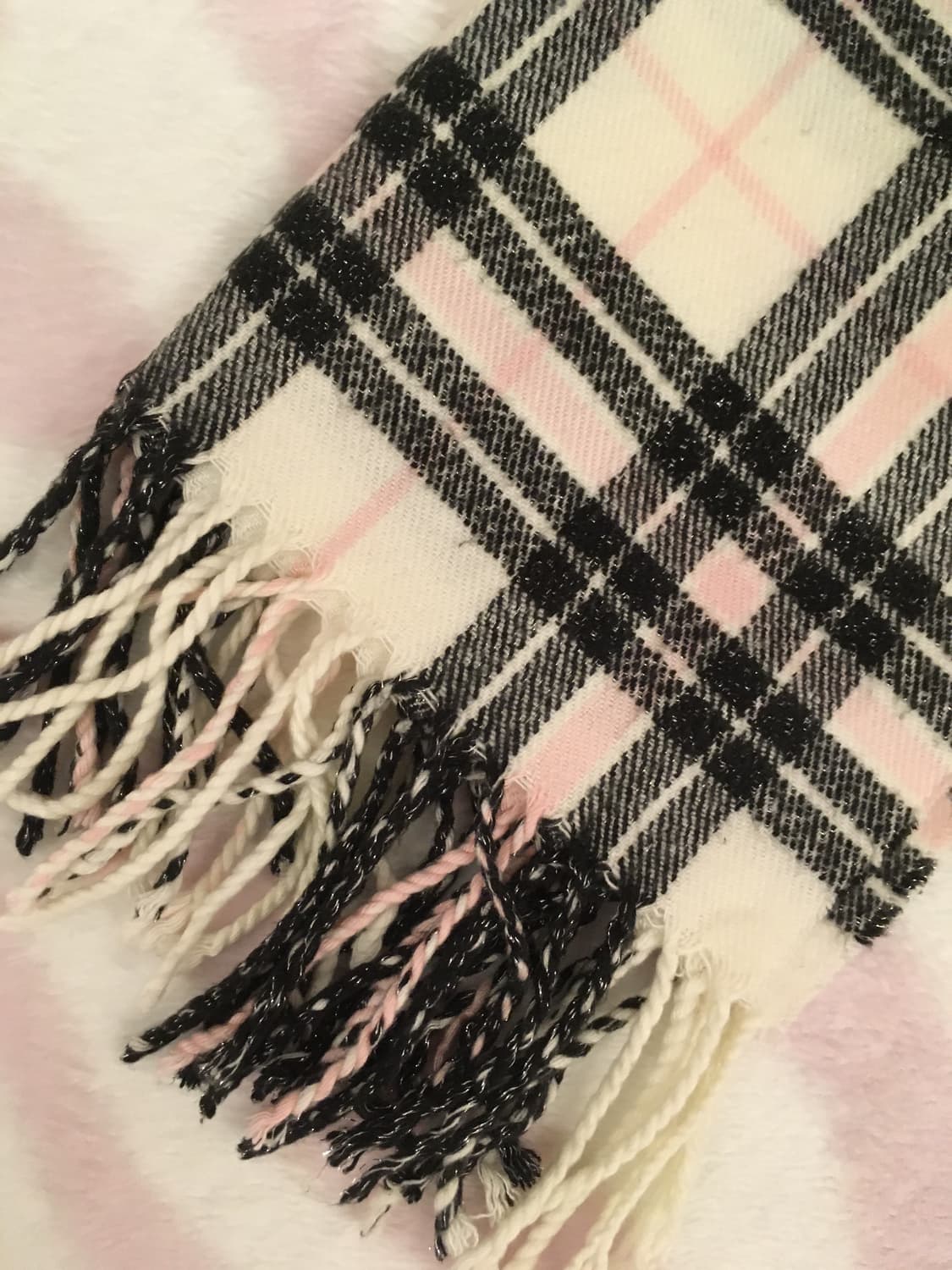 히메갸루 흰핑 블핑 체크 머플러 목도리 상품이미지5