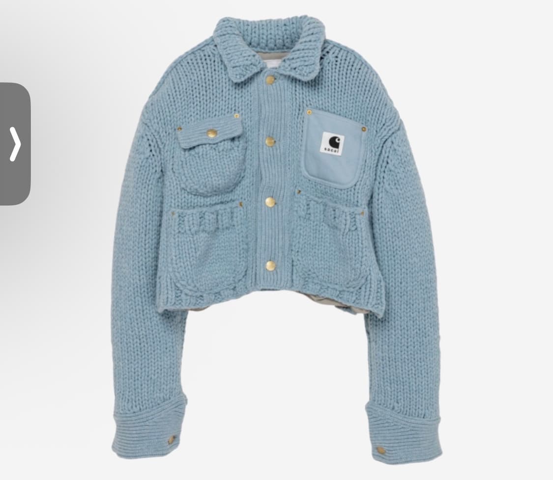 사카이 x 칼하트 WIP 니트 자켓 미시간 라이트 블루 사이즈1 [판매] 상품이미지1