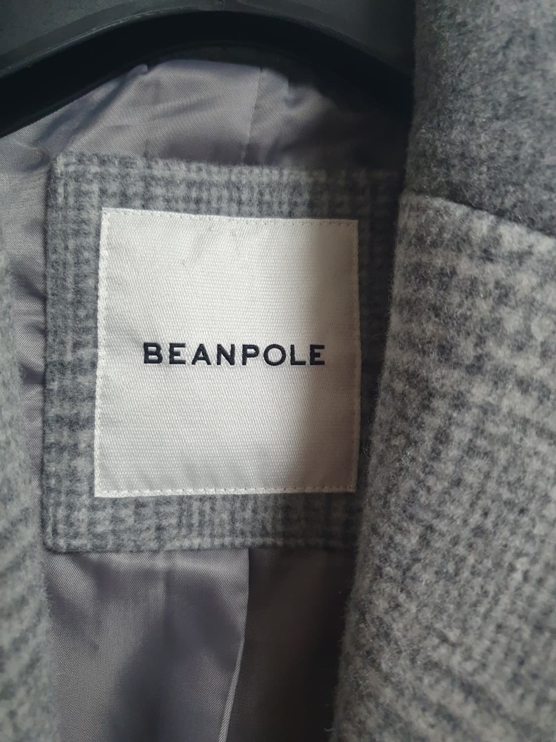 빈폴 여성 울 캐시미어 체크 싱글 코트 그레이 90 상품이미지7