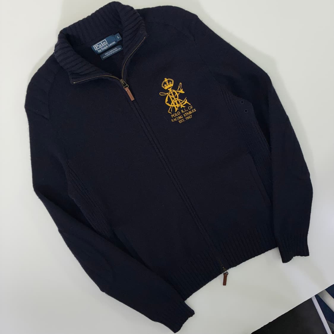 Polo  폴로 랄프로렌 레이싱 스테이블스 크라운 자수 램스울 니트 집업 상품이미지2