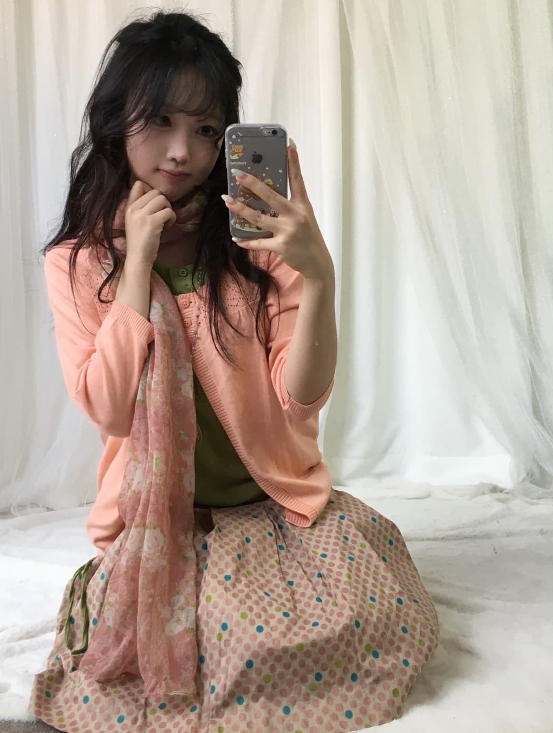 빈티지 올리브 다홍 모리 소녀 코디세트 상품이미지2