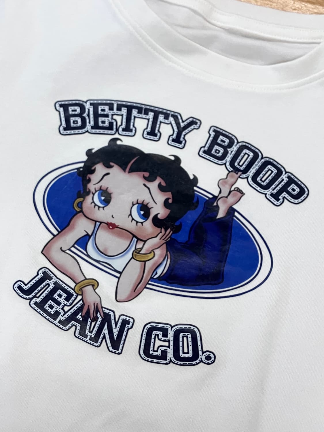 빈티지 베티붑 크롭 슬림핏 반팔 화이트 #csz3859 상품이미지4