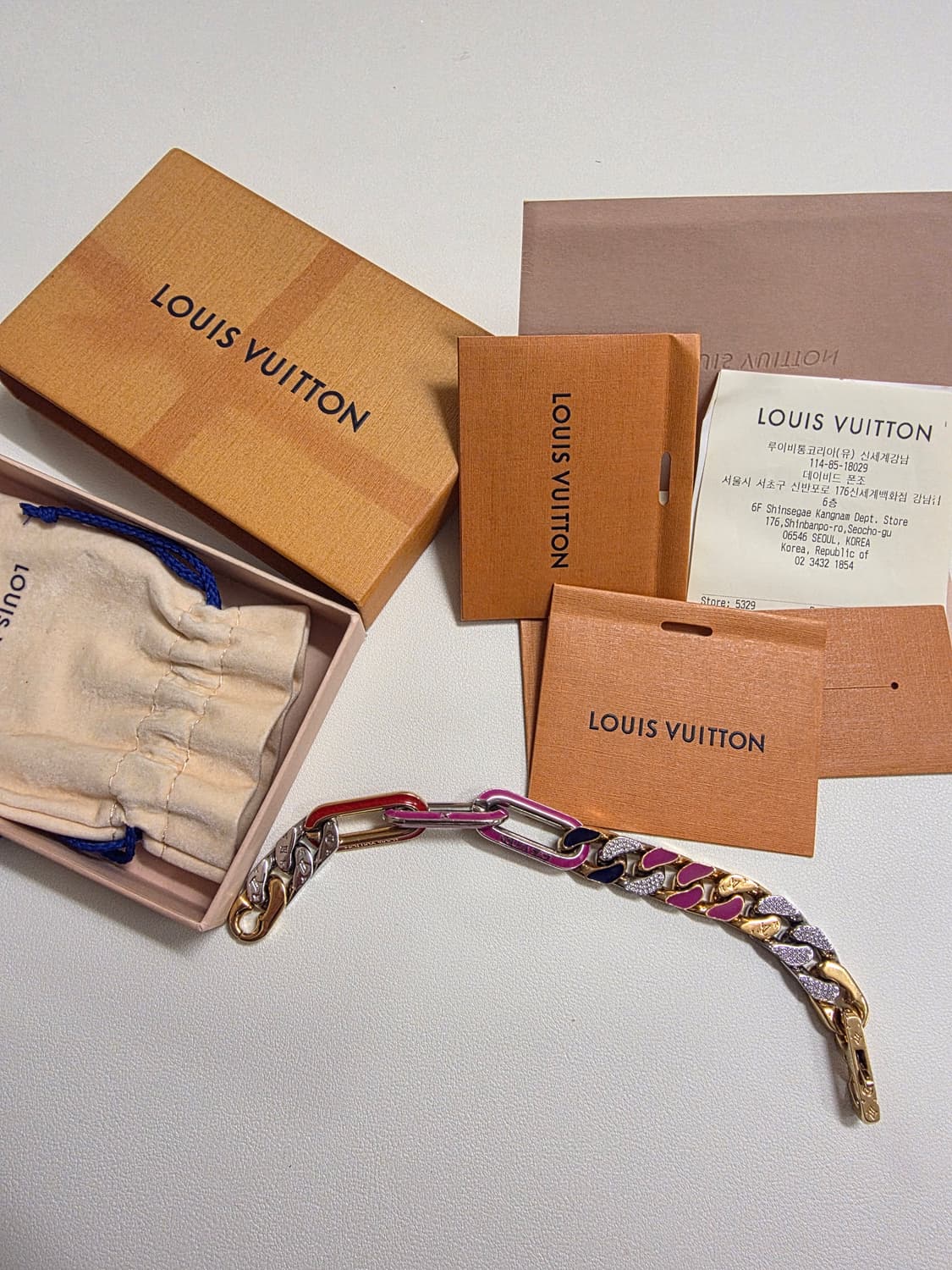 [한정판] 루이비통 모노그램 믹스드 체인 팔찌 L사이즈  상품이미지1