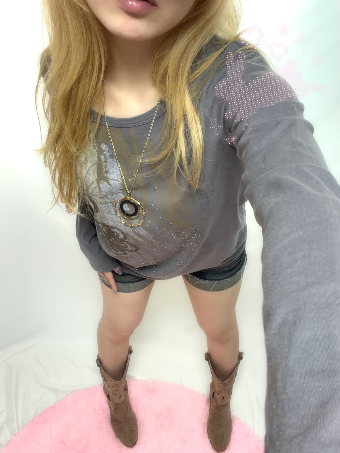 Y2K 플라워 큐빅 롱슬리브 상품이미지6