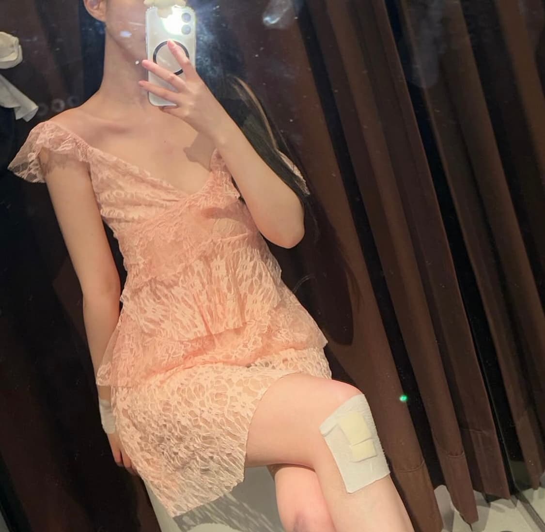 자라 살구핑크 레이스 원피스 상품이미지1