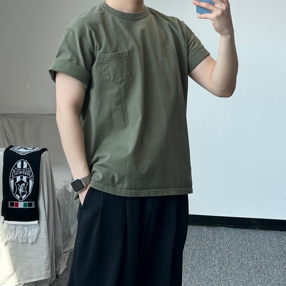 유니폼 브릿지 헤비웨이트 카키 반팔티셔츠 상품이미지7