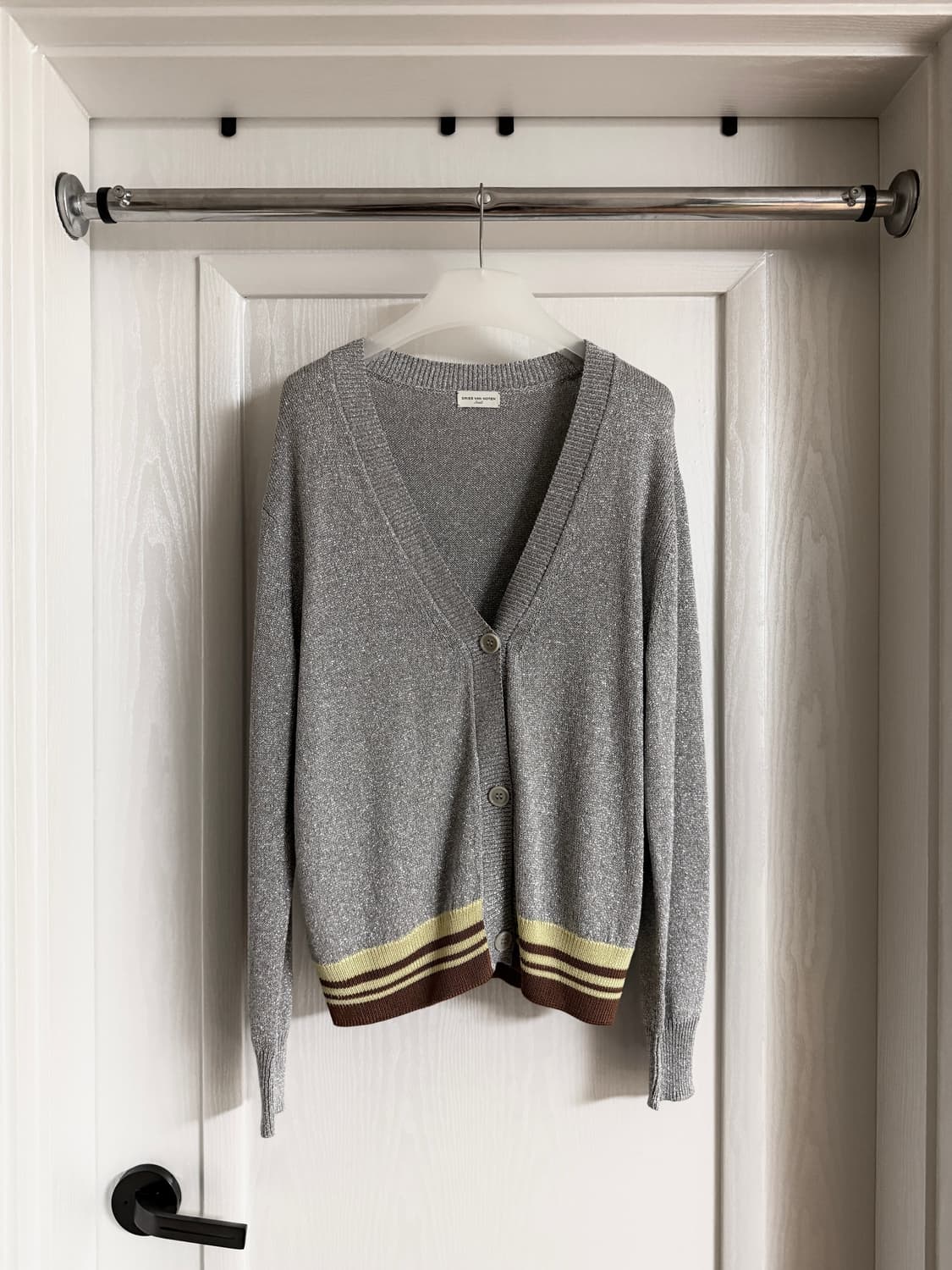 Silver Metalic Knit Cardigan 상품이미지1