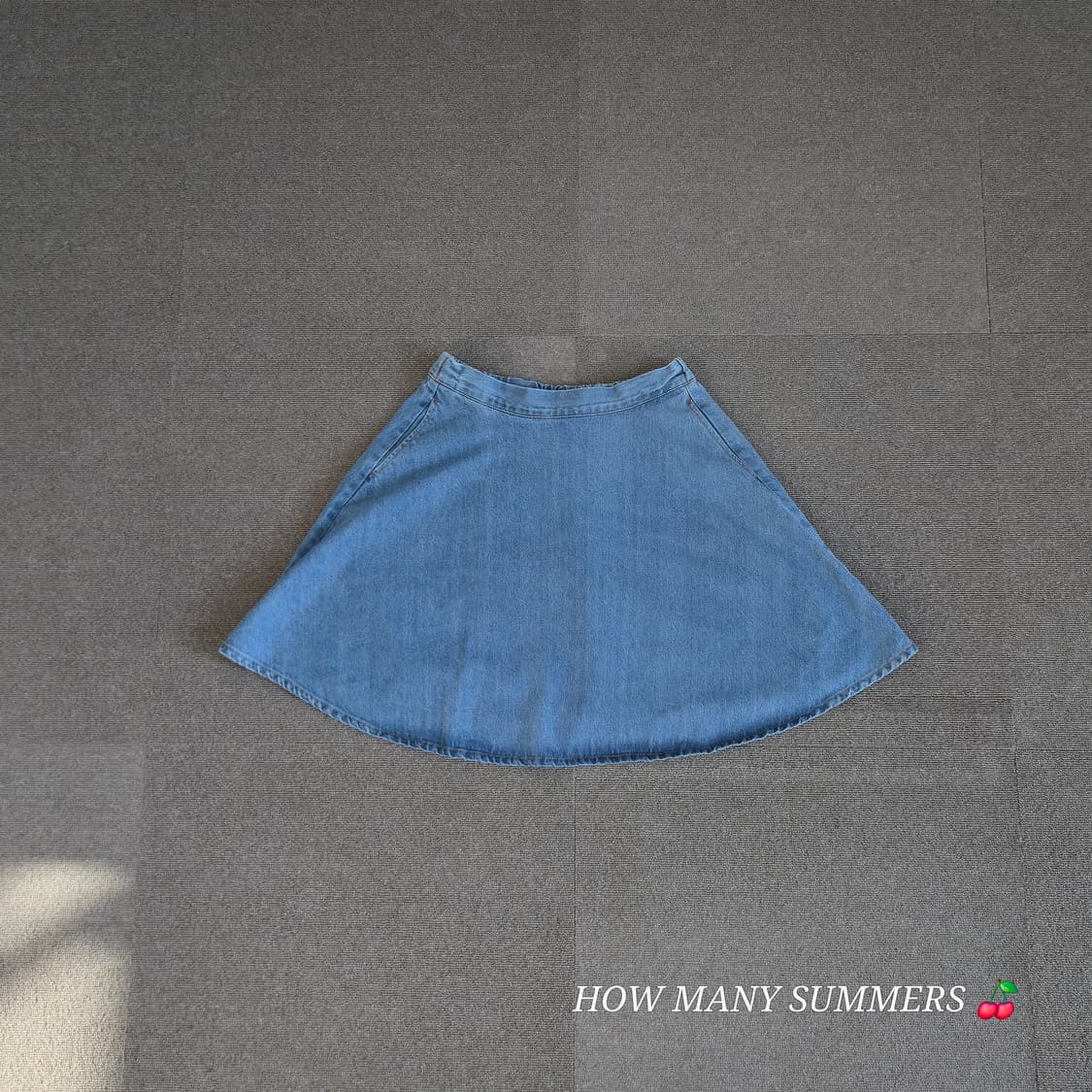 브라우니 데님 플레어 스커트 F 연청 A라인 밴딩 미니 빈티지 상품이미지1