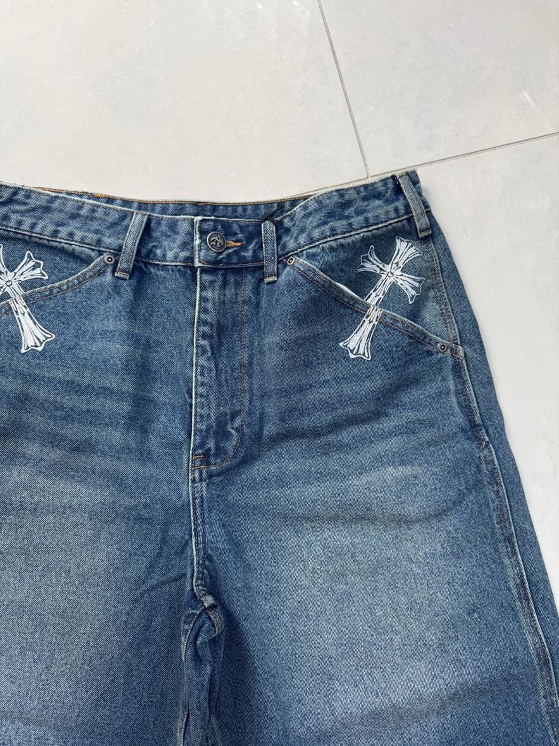 CROSS DENIM SHORTS 크로스 데님 반바지 상품이미지2