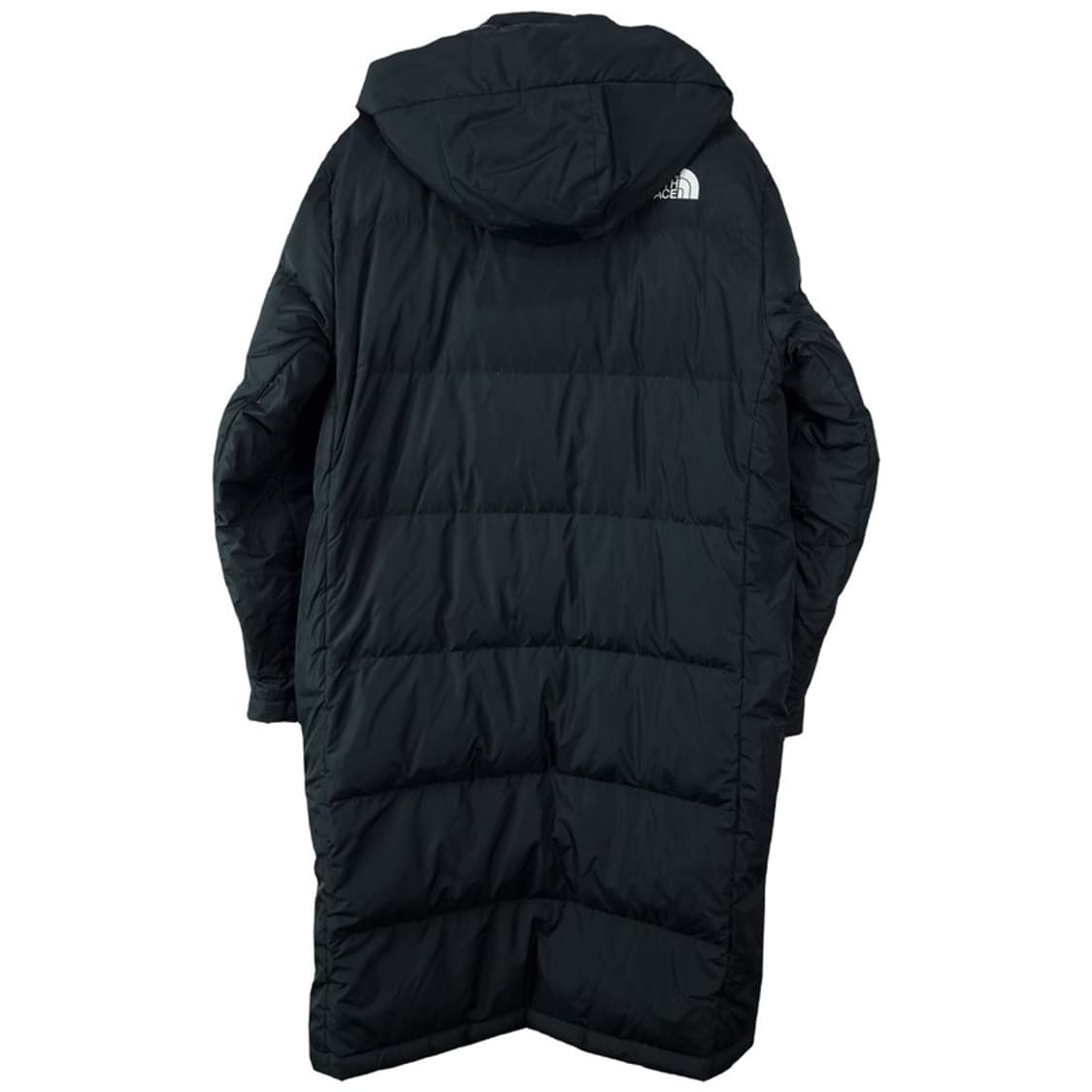[노스페이스] 로고 자수 구스다운 후드 롱 패딩 블랙 M18252 상품이미지3
