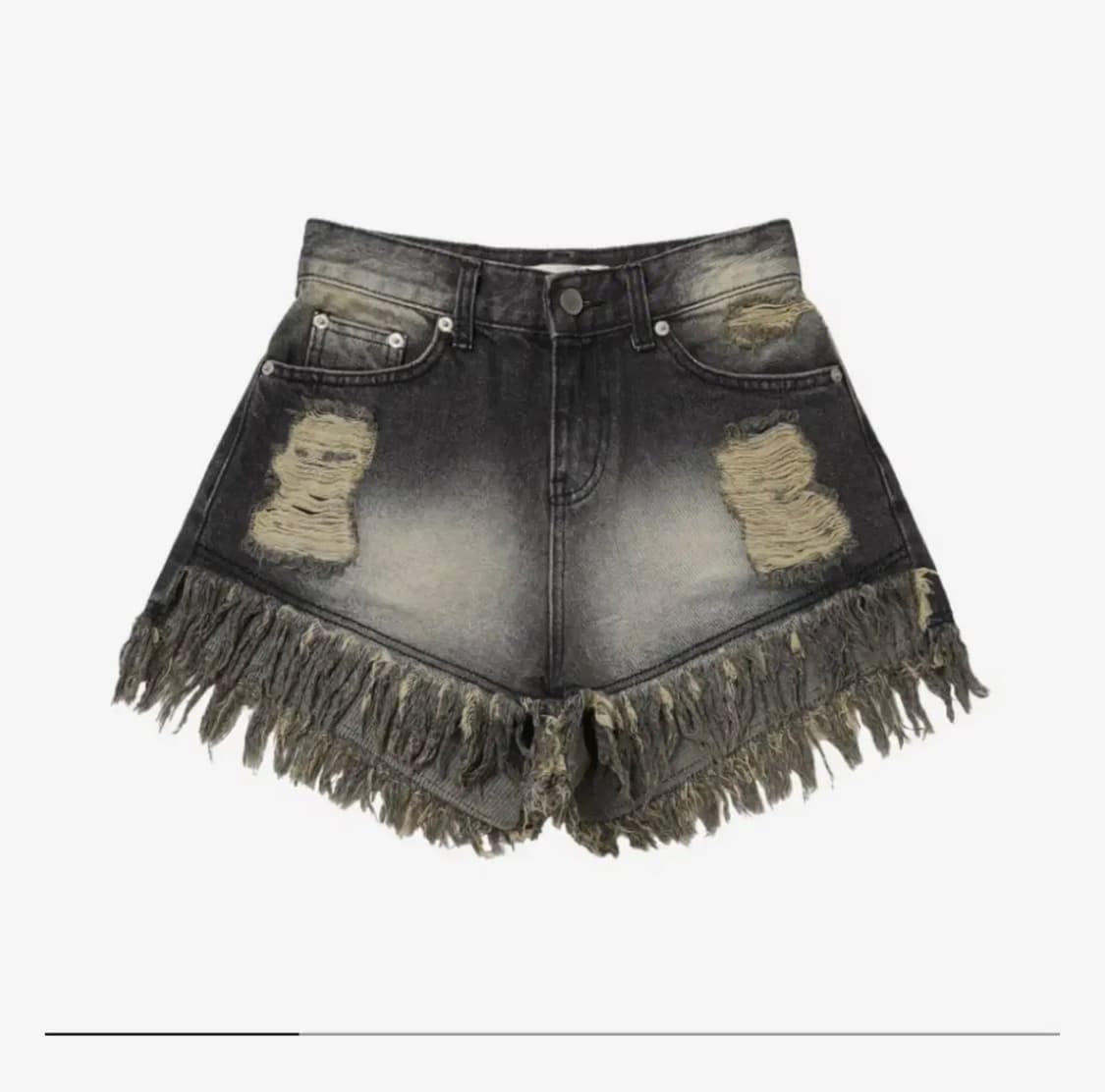 보헤미안서울 데미지 워싱 쇼츠 그레이 상품이미지1