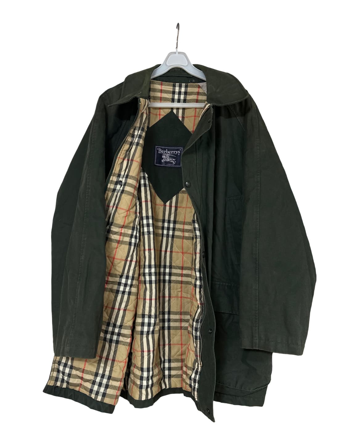 버버리 안감체크 딥그린 사파리 자켓 상품이미지2