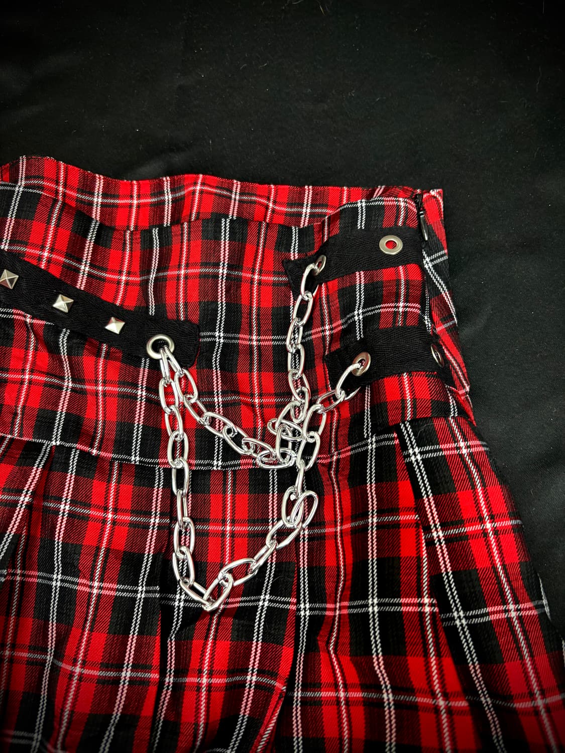 [PUNK]Red Check Chain Skirts 상품이미지6