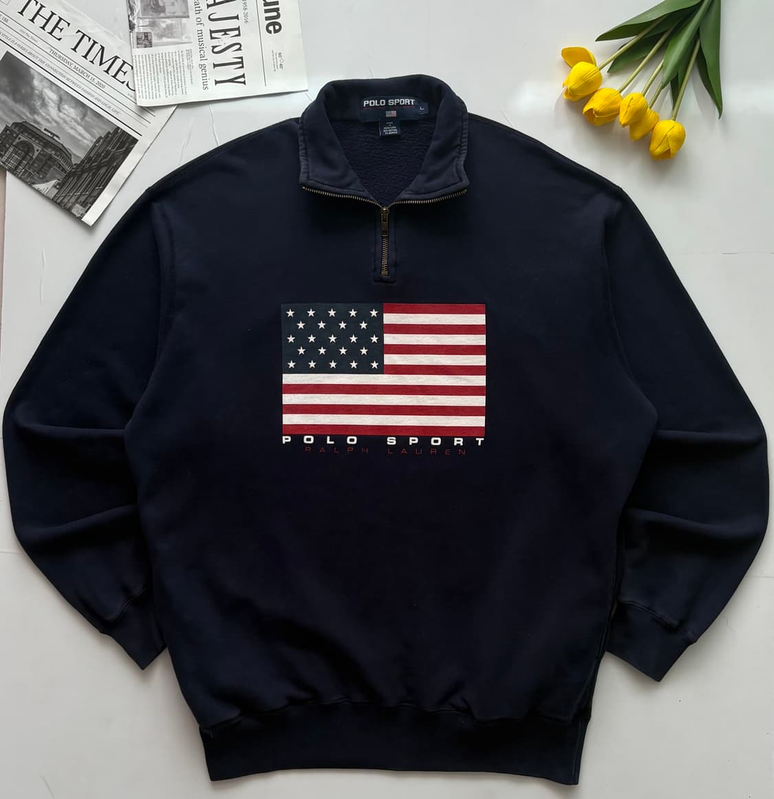 Polo 폴로 스포츠 성조기 하프 집업 상품이미지2