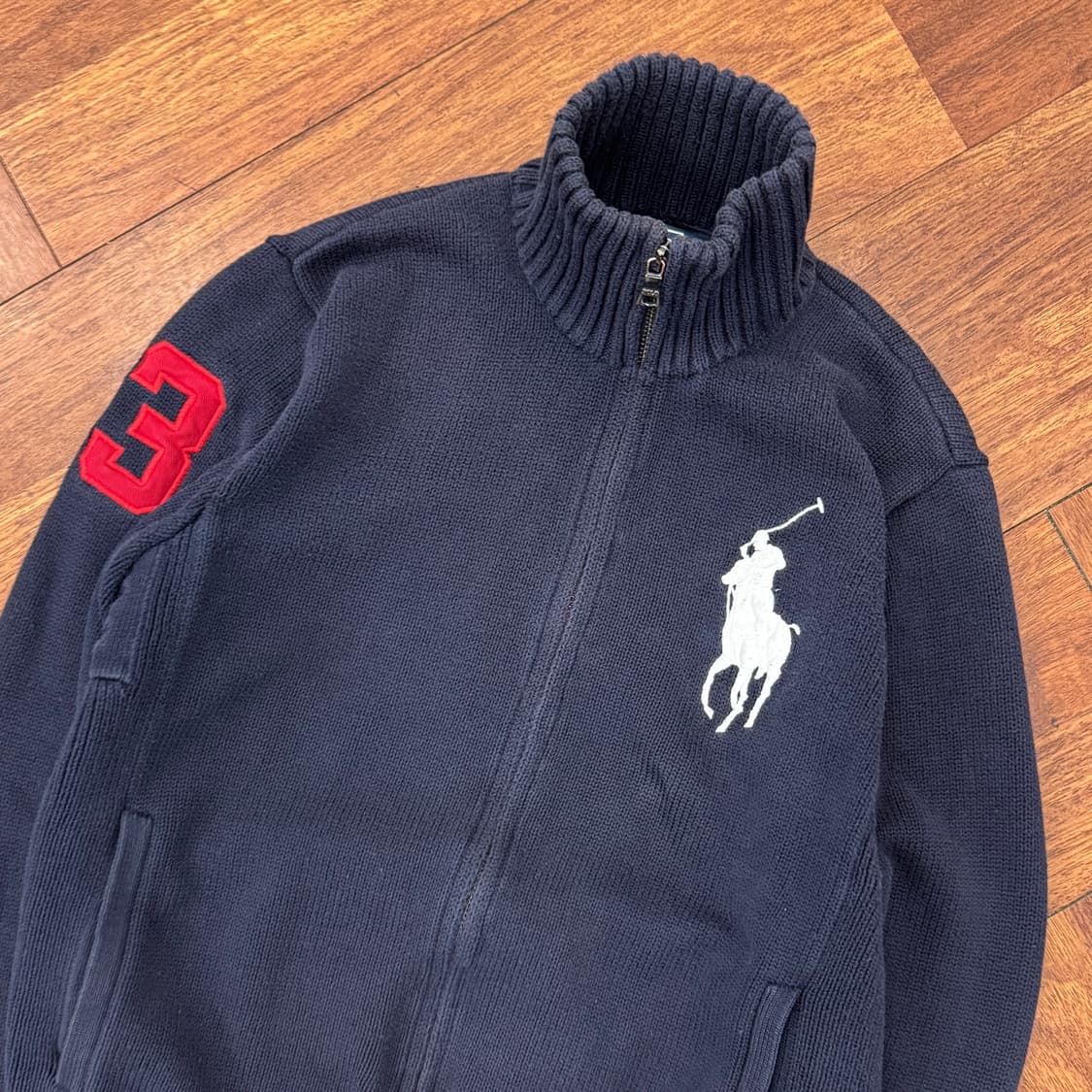 M 폴로 랄르포렌 빅포니 네이비 투웨이 니트 집업 상품이미지2