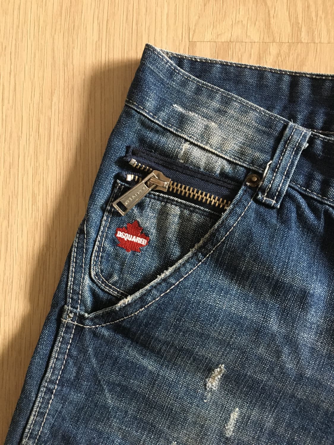 디스퀘어드 Dsquared2 자수 포인트 빈티지 데님 팬츠 34 상품이미지6