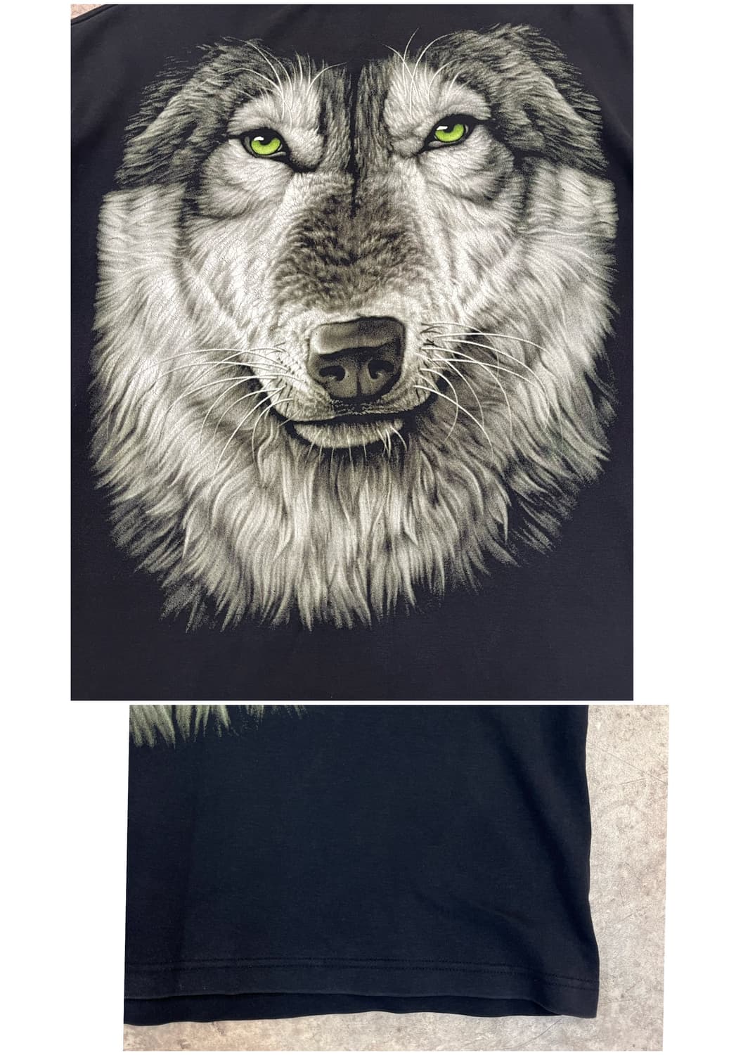 빈티지 울프 프린팅 긴팔티 블랙 XL #csz3661 상품이미지8