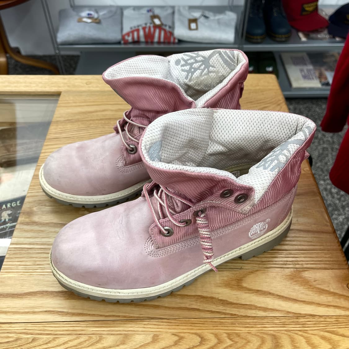 팀버랜드 핑크 리플렉티브 롤탑 부츠 상품이미지5