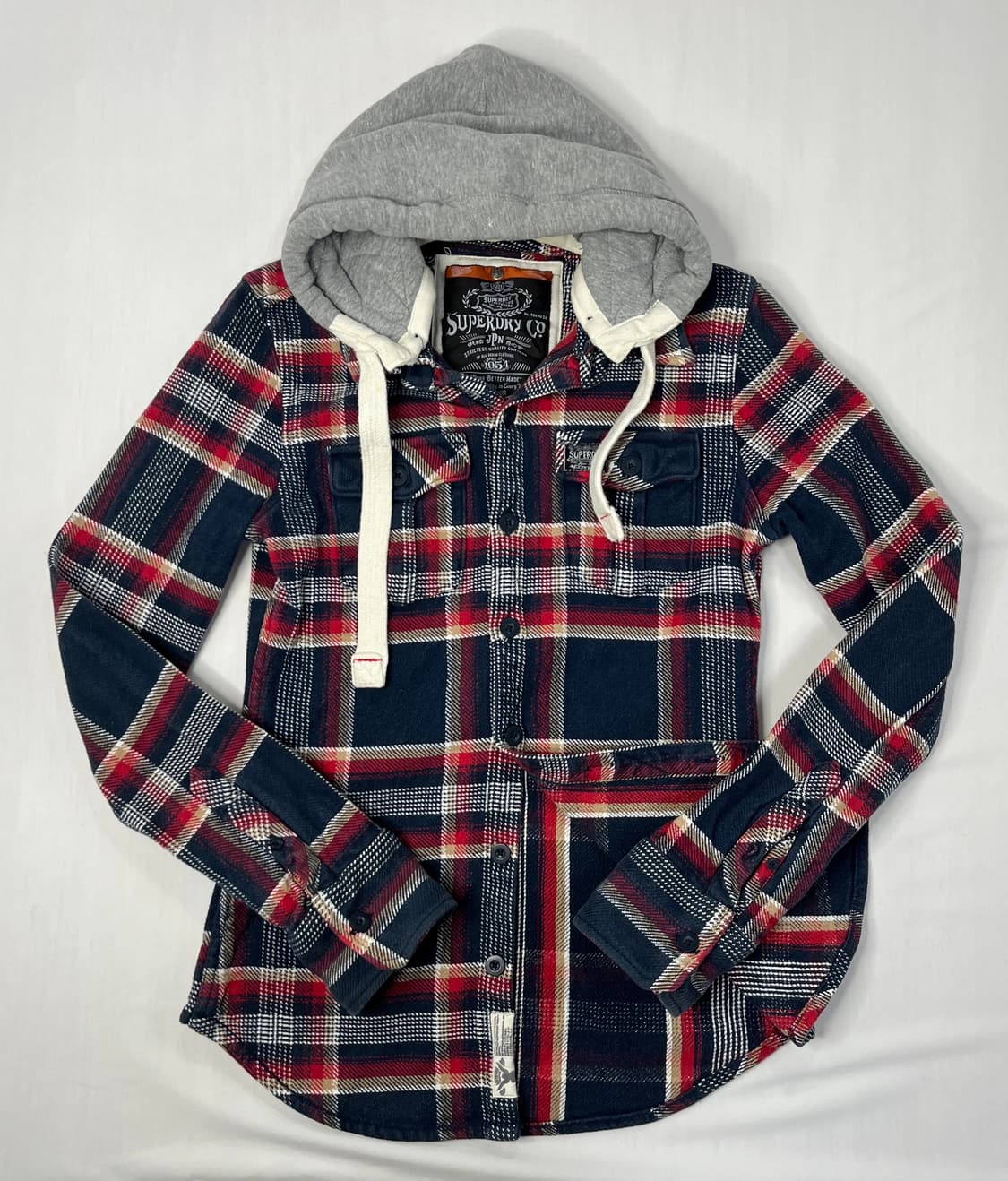 슈퍼드라이 남성 후드 체크 셔츠 상품이미지1