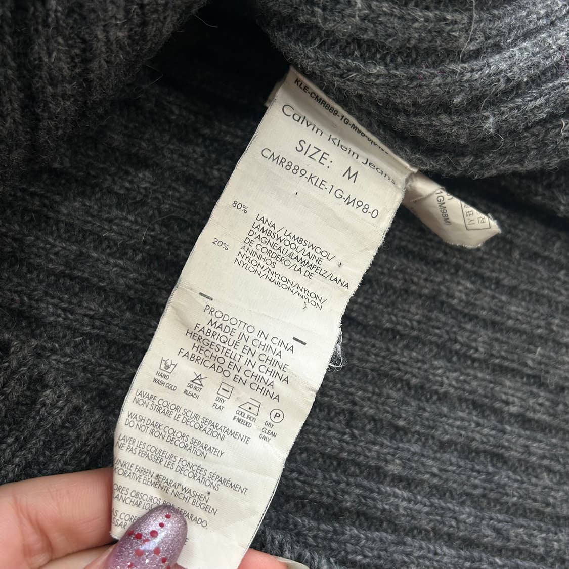 Calvin klein jeans 켈빈클라인 니트 차콜 집업 상품이미지7