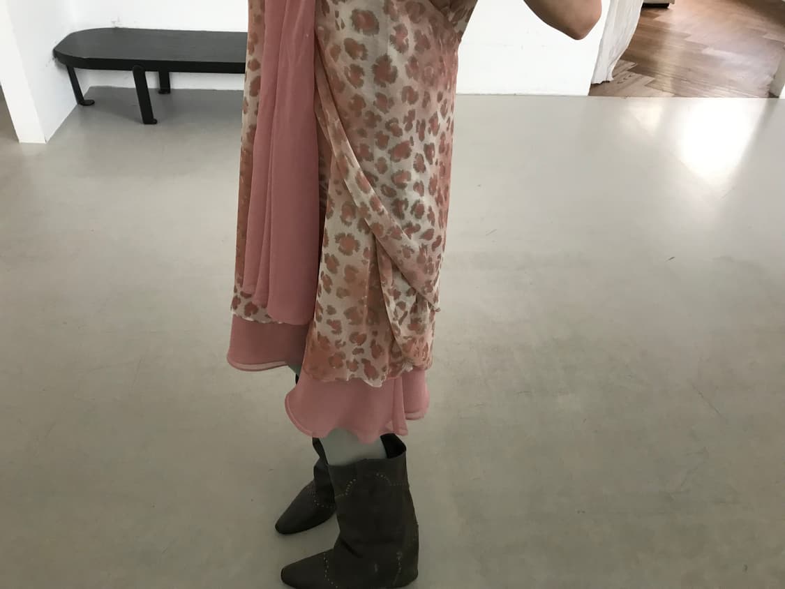 vintage pink scarf one-piece 상품이미지5