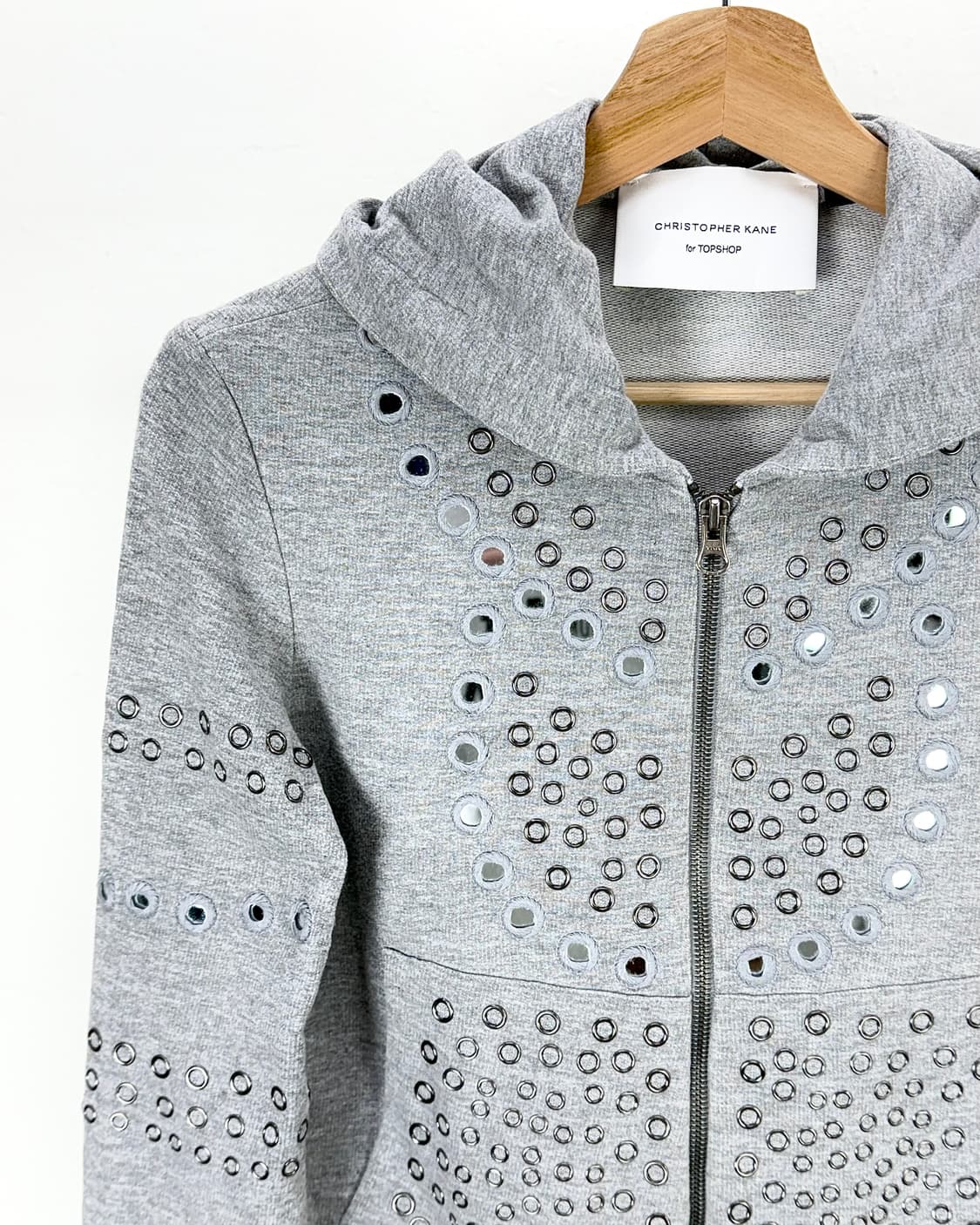 크리스토퍼 케인 x 탑샵 그레이 헤더 스터드 써클 후디 집업 상품이미지2