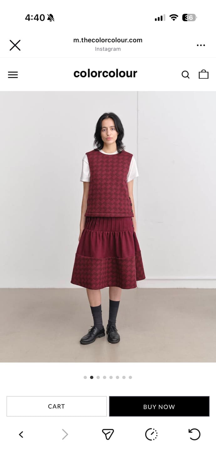 컬러컬러 누비스커트 상품이미지1