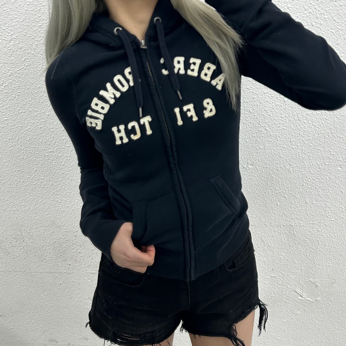 아베크롬비 딱붙핏 네이비 후드집업 XS ( 여성용 ) 상품이미지1