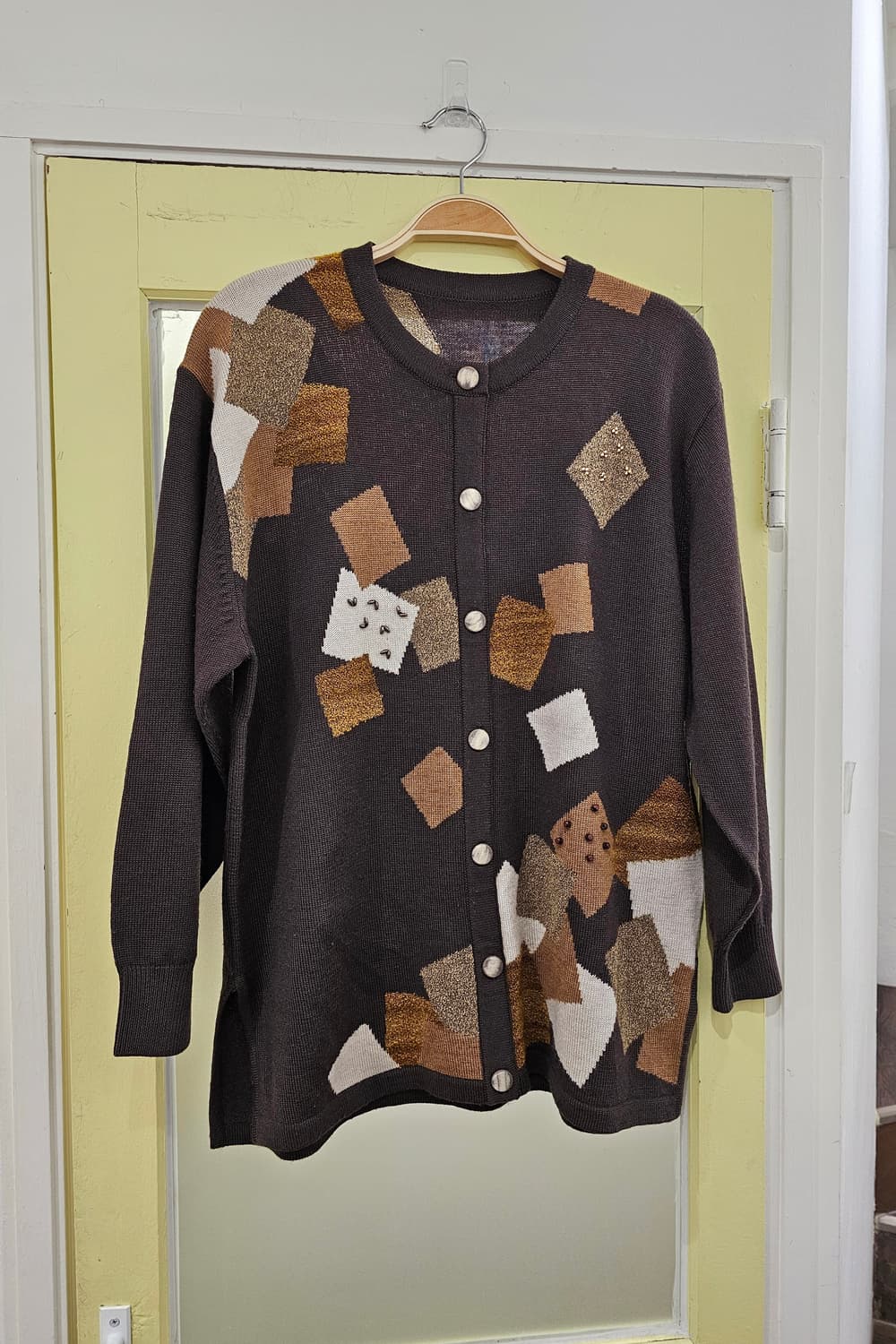 Japan 초코브라운 페이크가디건 울니트 상품이미지1