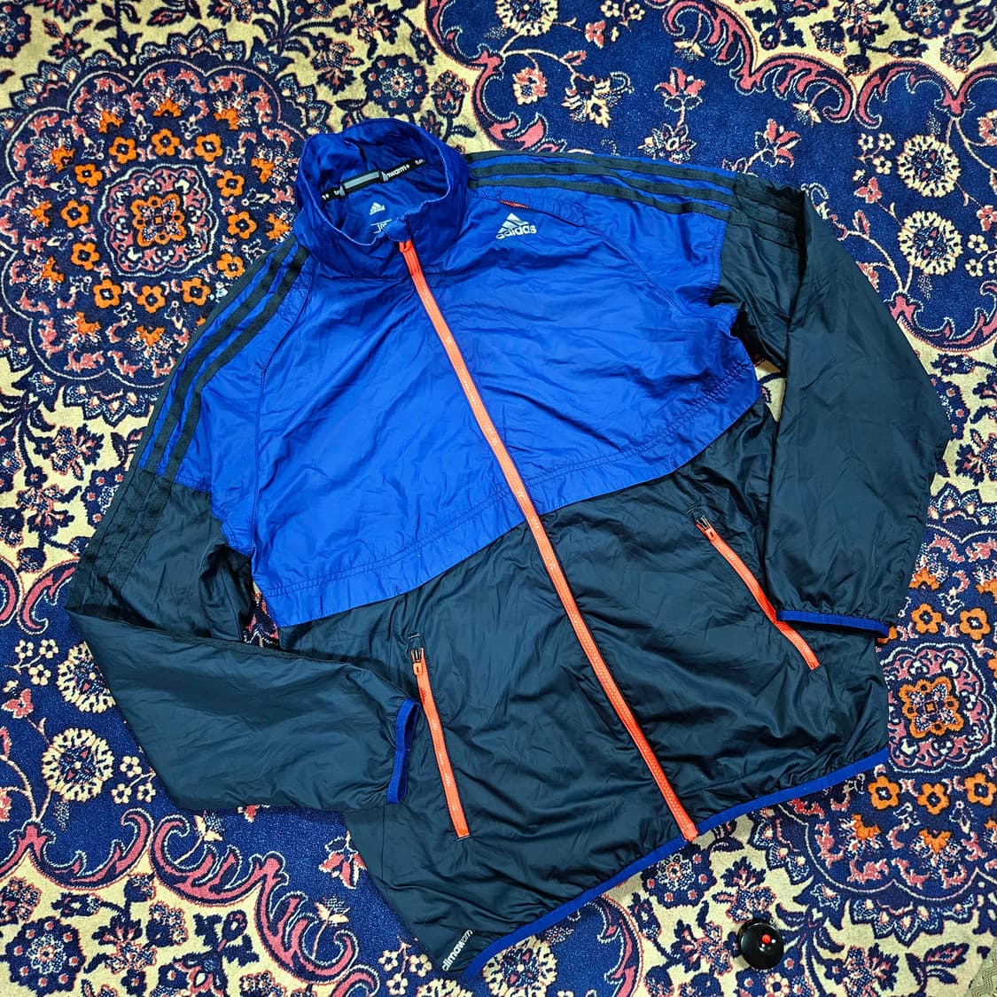 아디다스(Adidas) 블루 네이비 삼선 바람막이 풀집업 자켓 L 상품이미지1
