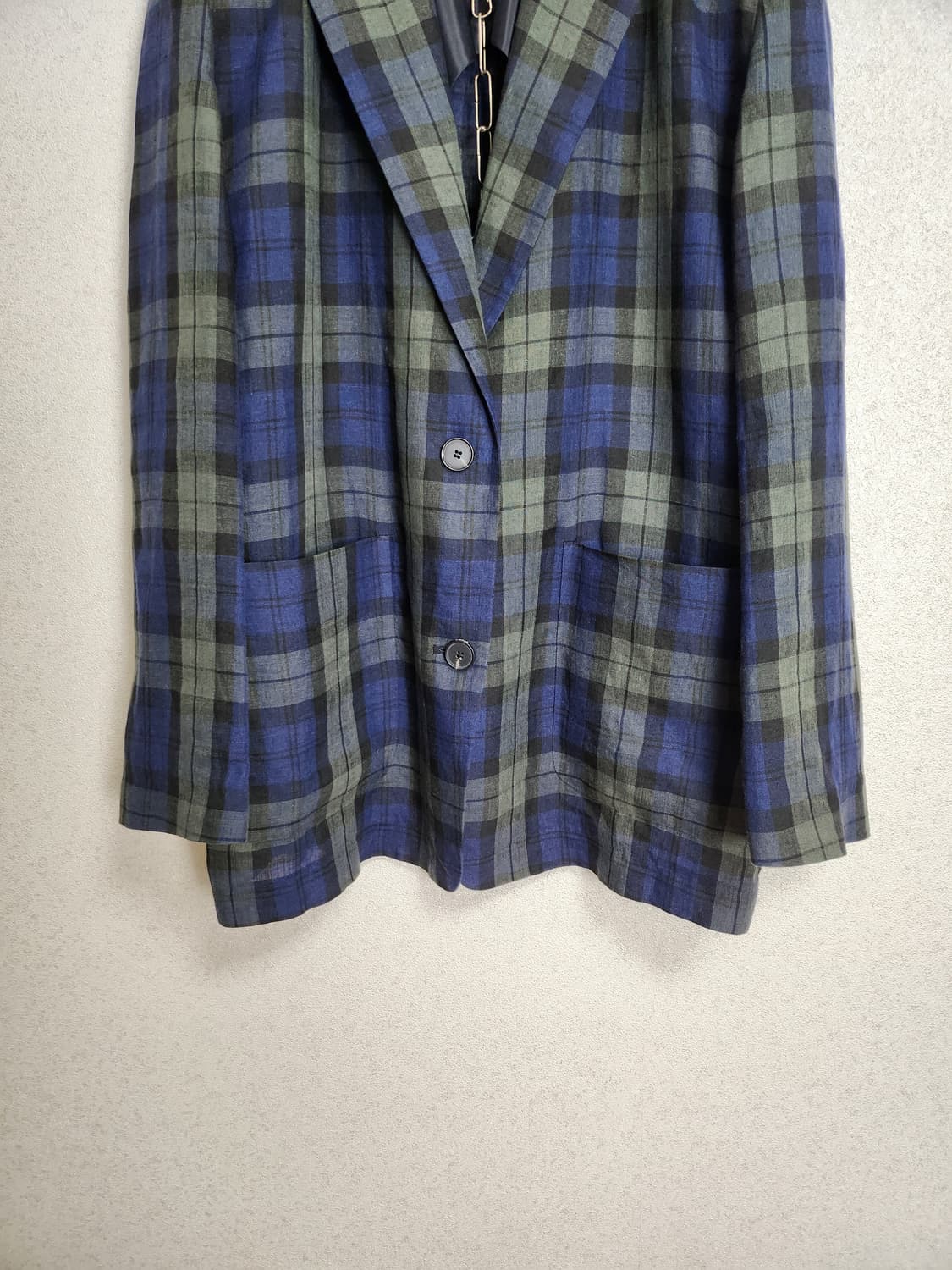 스튜디오톰보이 체크 린넨100% 자켓55 66  상품이미지4