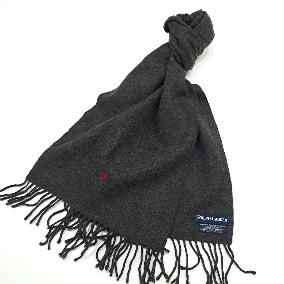 MX322 폴로 랄프로렌 차콜그레이 램스울 목도리 머플러 상품이미지3