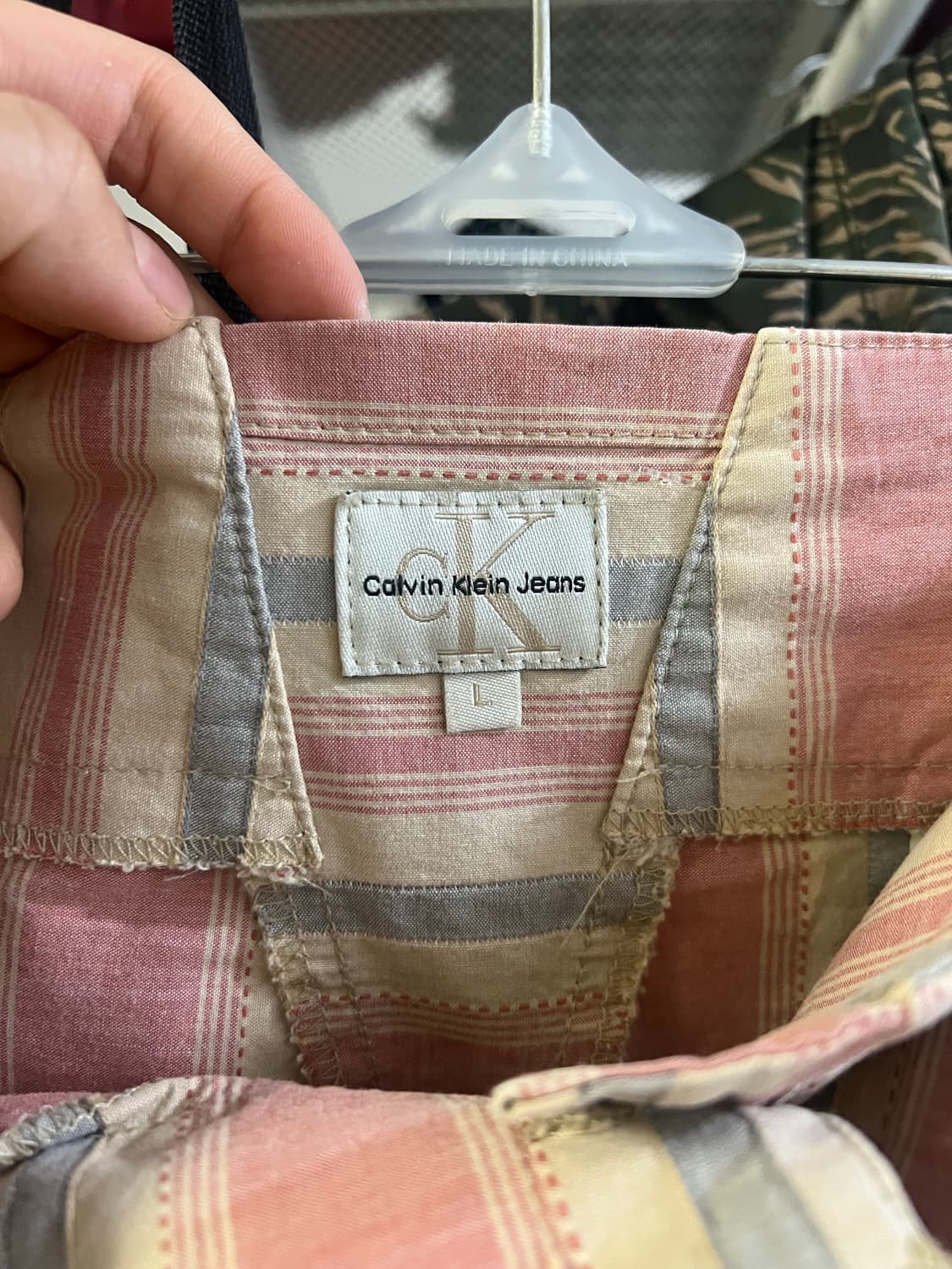 캘빈클라인 핑크 스트라이프 코튼 스커트 상품이미지5