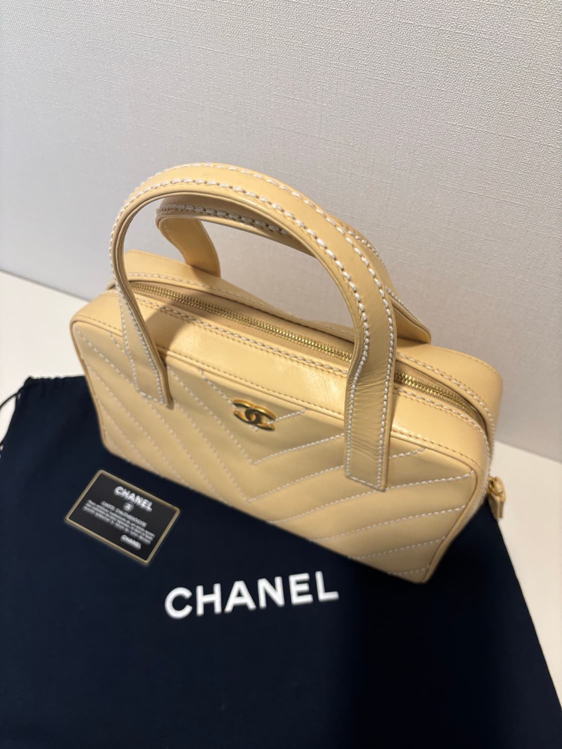 샤넬 빈티지 미니 보스턴백 베이지 (풀구성) 상품이미지5