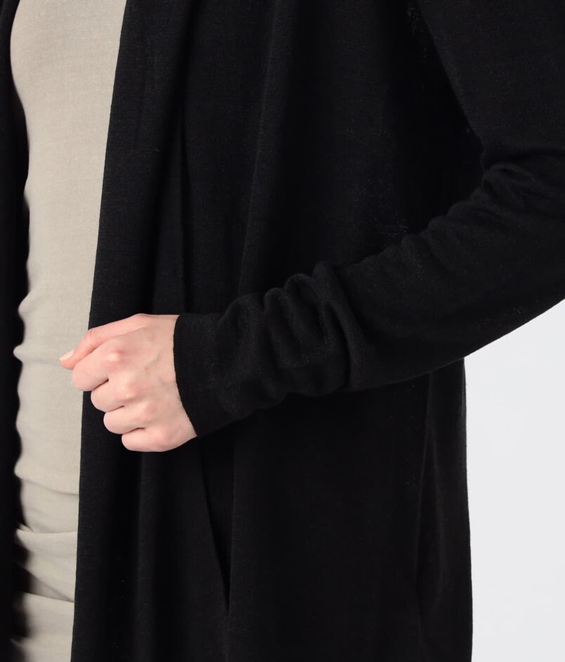 (정품/새상품) 제임스펄스 여성 블랙 린넨 숄 가디건 상품이미지10