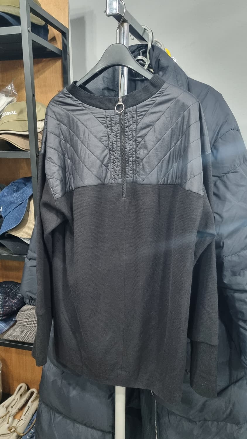 한섬 (타임) 레이디 어께 퀼팅 반집업 니트 free 상품이미지2