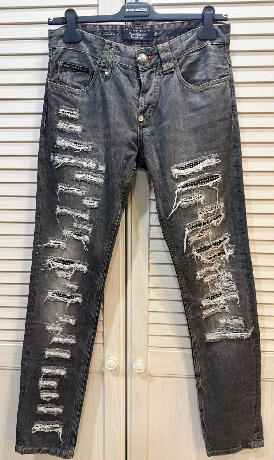 Phillip Plein 필립플레인 디스트로이드 스터드 장식 데님 진 상품이미지1