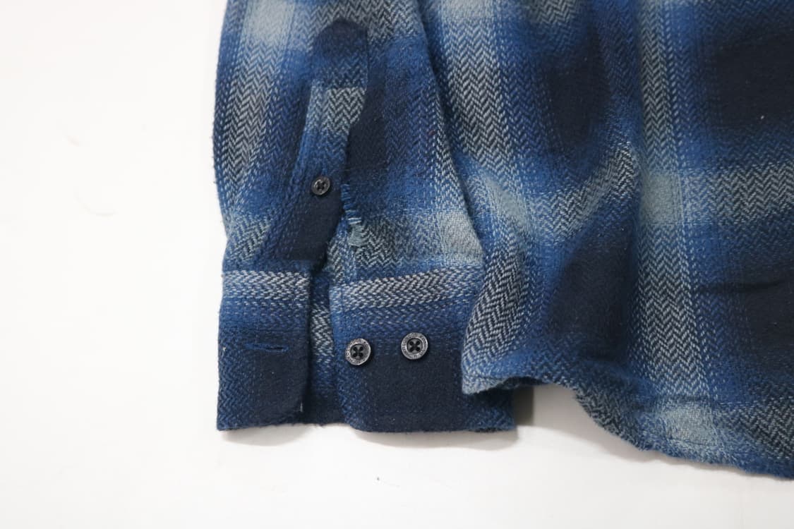 미치코런던 헤링본 체크 블루 플라넬 셔츠 상품이미지8