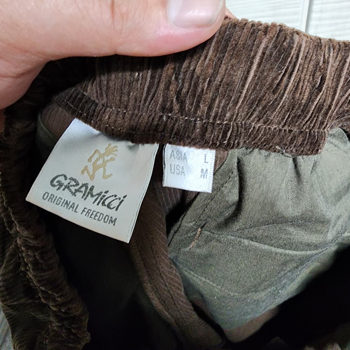 그라미치 브라운 코듀로이 벨티드 골덴 팬츠 L 상품이미지9