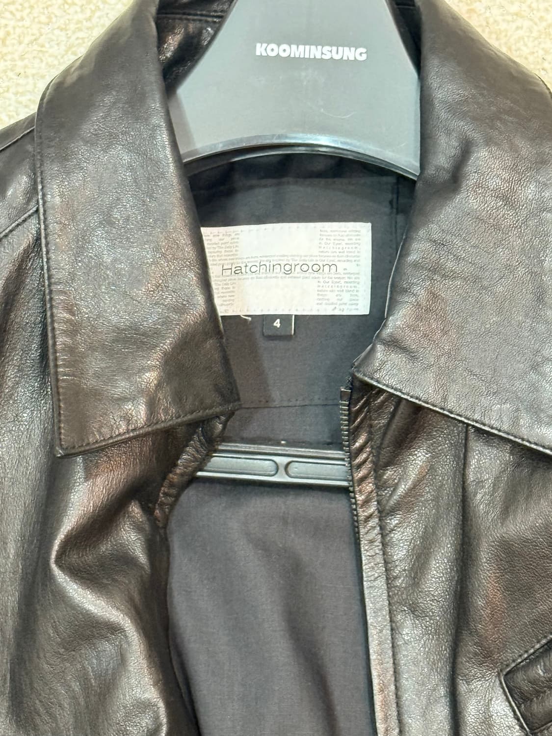 해칭룸 스티치 볼륨 레더자켓 4size 상품이미지3