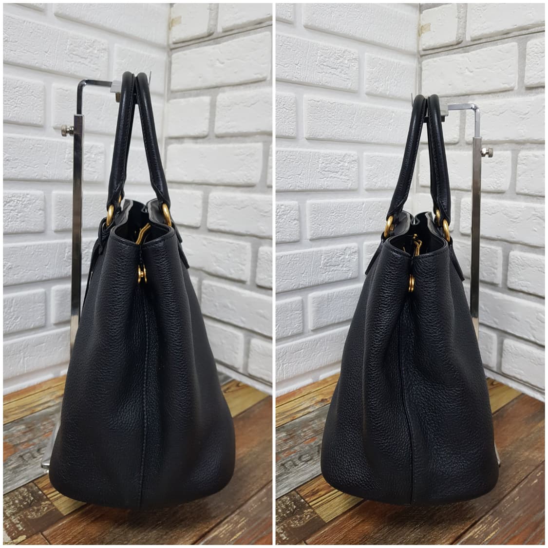 [정품] 프라다 비텔로 피닉스 금장 블랙 토트백 상품이미지7