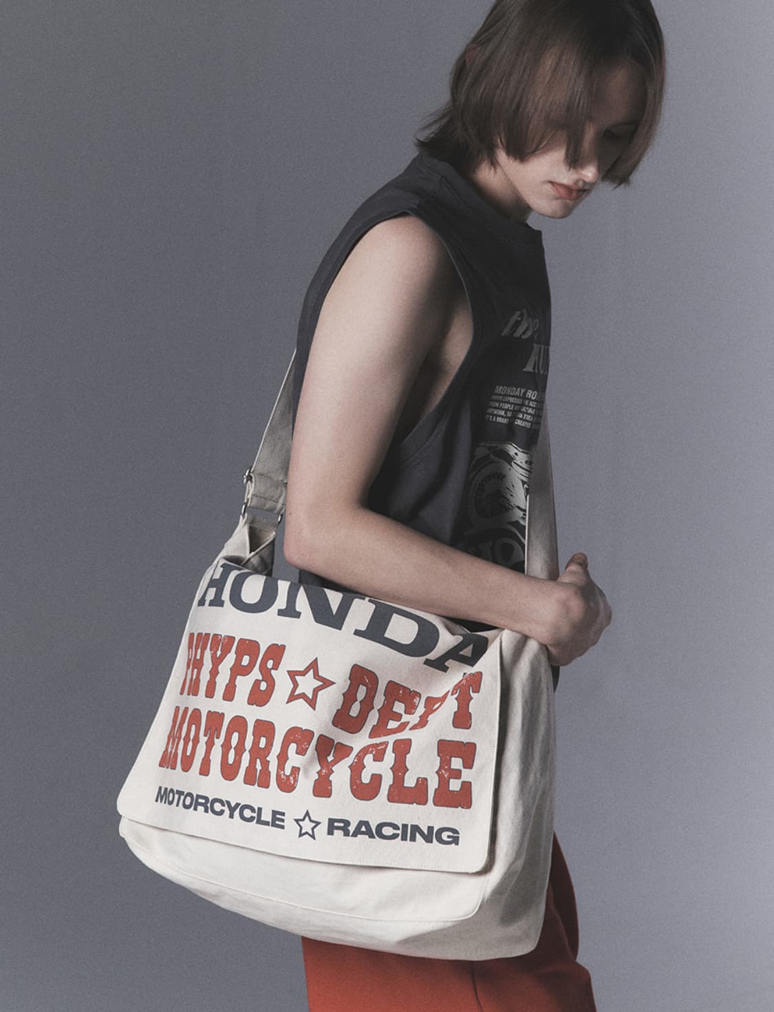 Honda Typography Duffel Canvas bag_Ivory 상품이미지1