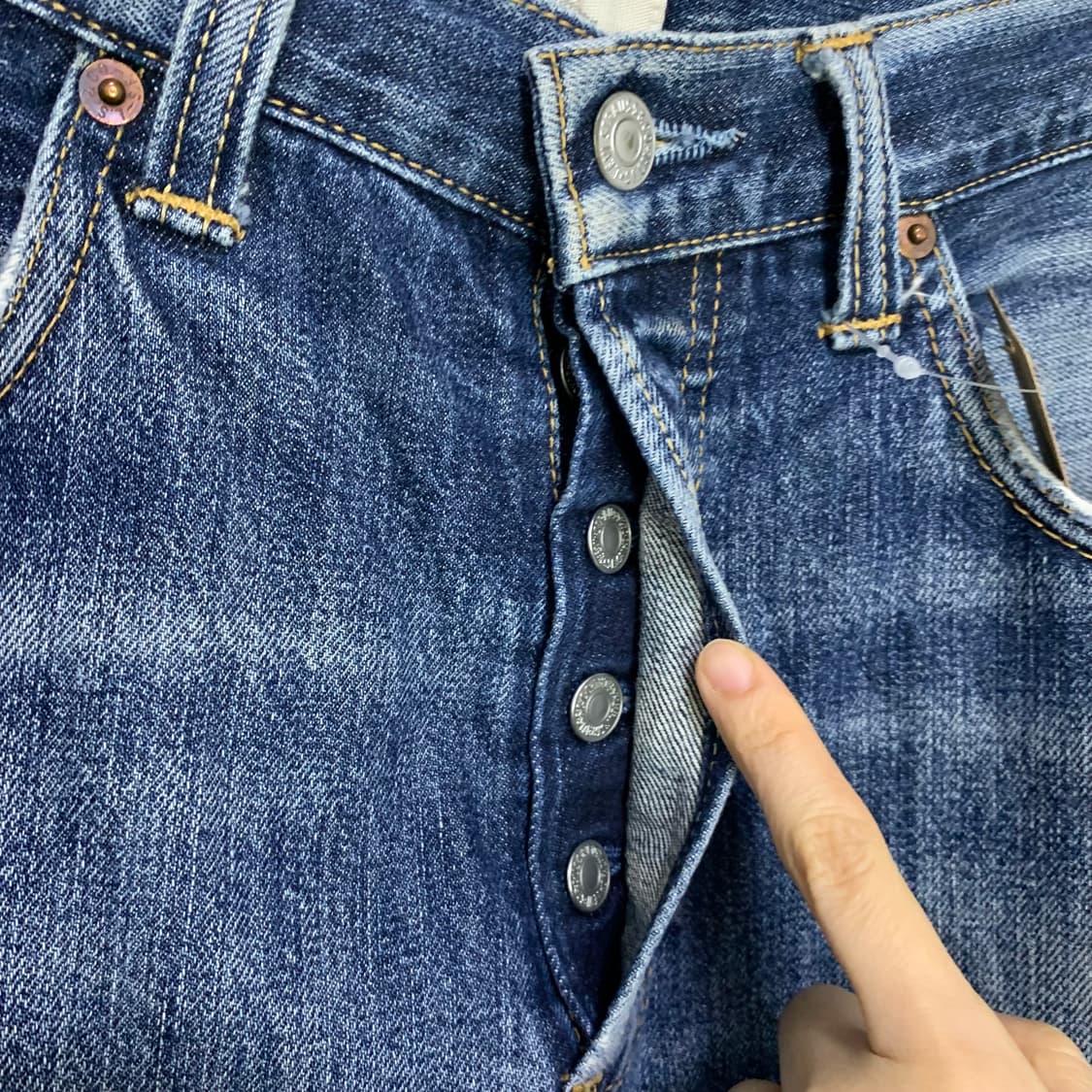 리바이스 501 데님팬츠 데미지 워싱진 청바지 32인치 00s 상품이미지10