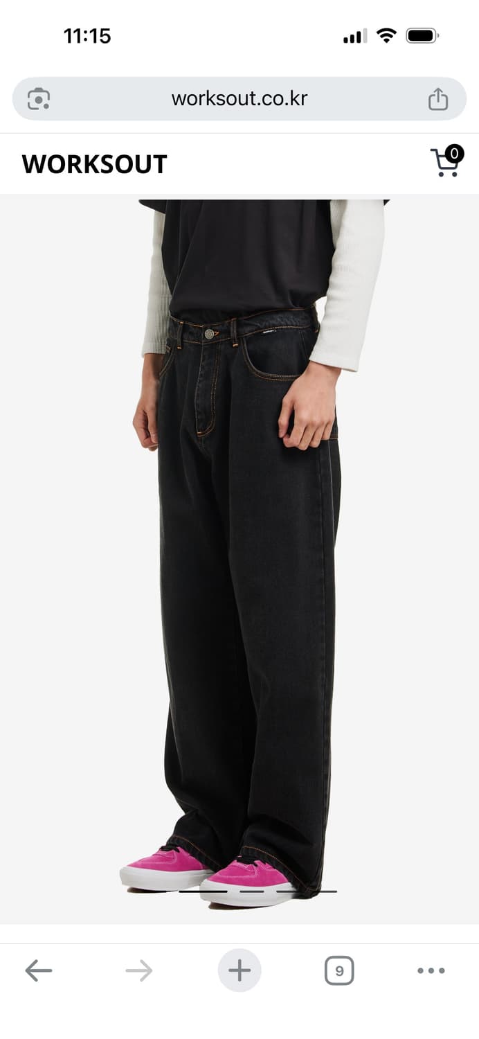 라스벳 데님 팬츠 블랙 상품이미지5