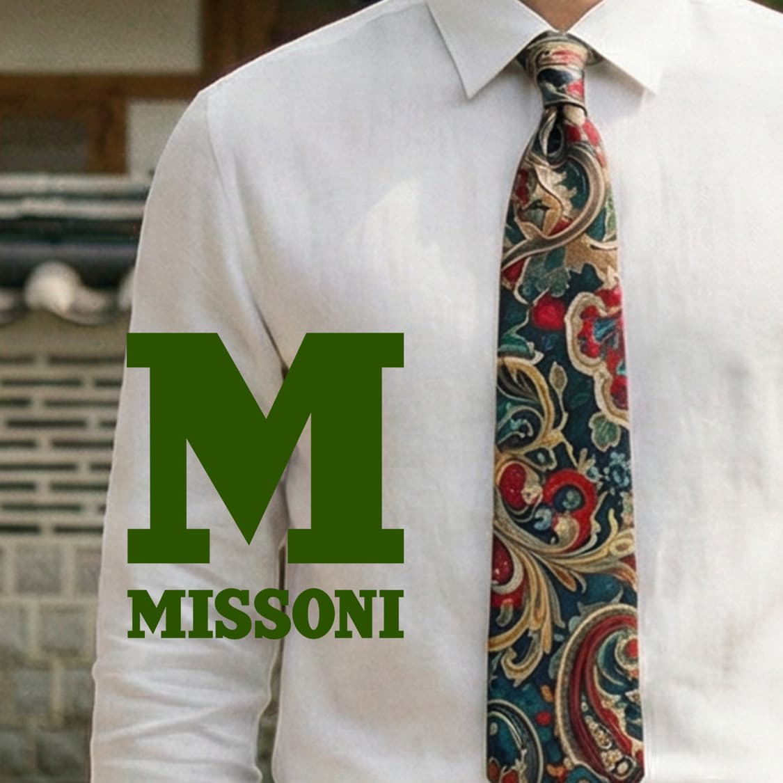 미쏘니 실크 블랙 오너먼트 페이즐리 넥타이 9.5cm A등급 A19497 상품이미지1