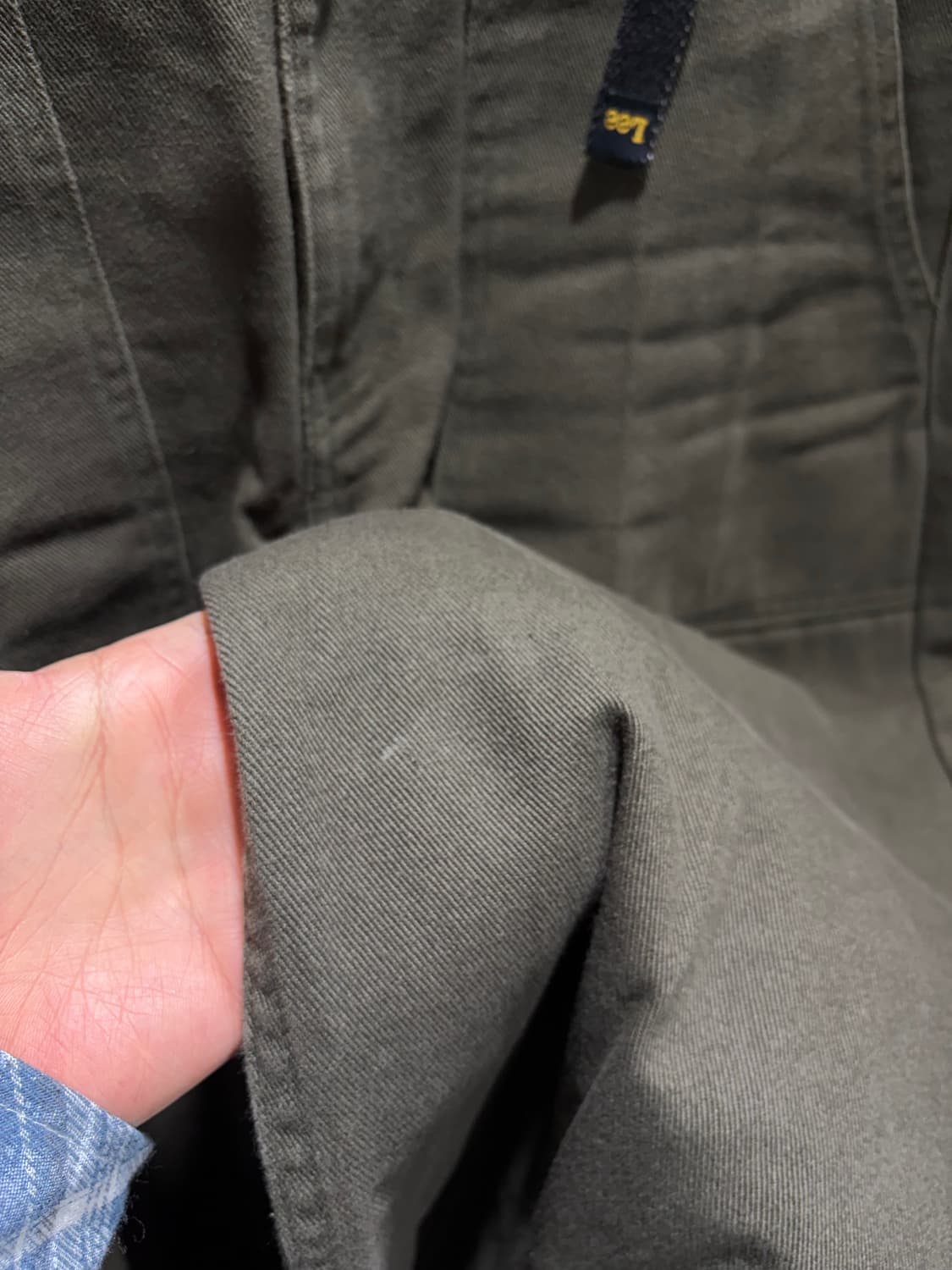 36in Lee 리 USA 벨티드 퍼티그 절개 카키 코튼팬츠 상품이미지9