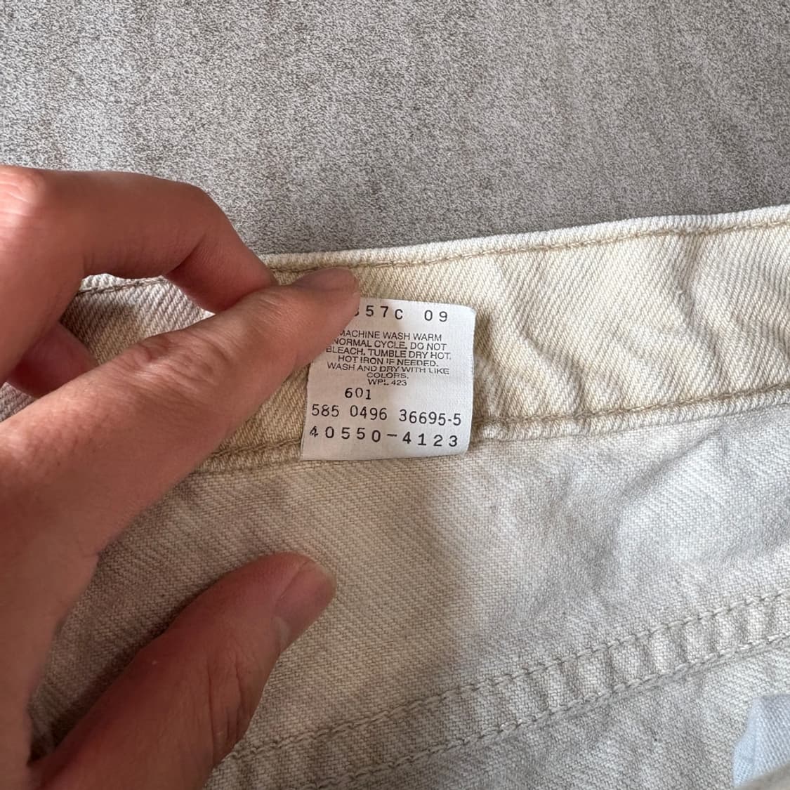 96년 미국 생산 리바이스 550 데님 오렌지탭 아이보리 팬츠 상품이미지5