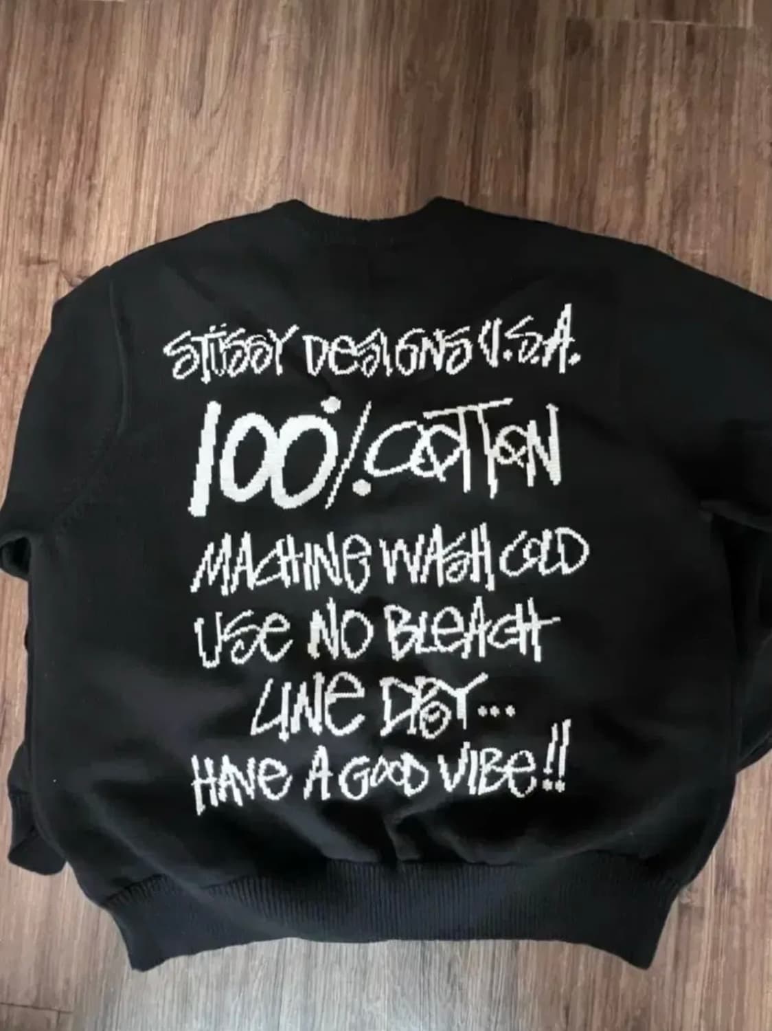 스투시 케어라벨 니트 블랙 L 상품이미지3