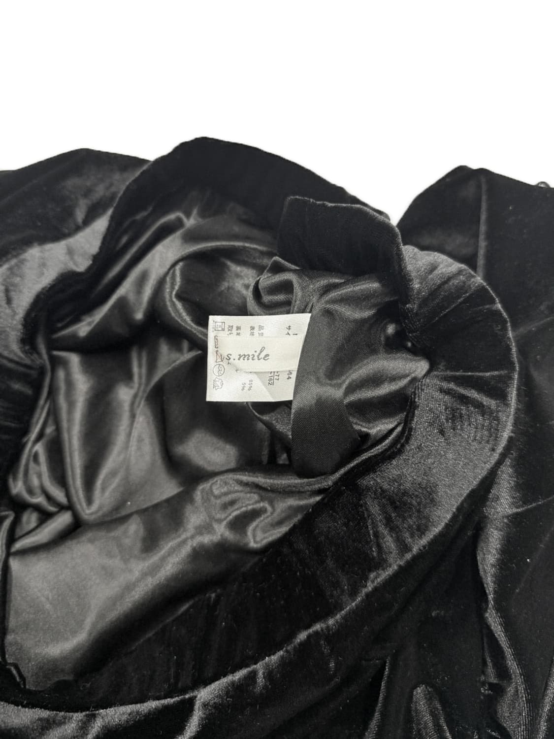 빈티지 블랙 벨벳 프릴 미디 스커트 상품이미지4