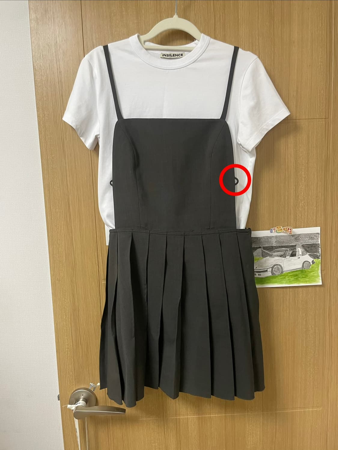 로우클래식 차콜 플리츠 미니 원피스 상품이미지3